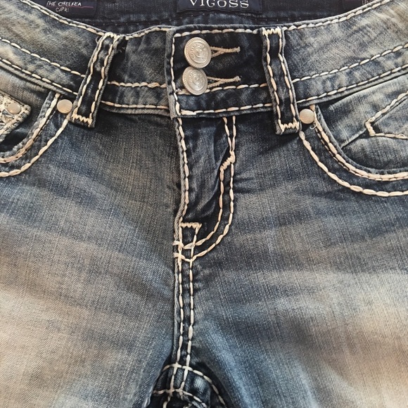 VIGOSS SZ 1/2 THE CHELSEA DENIM CAPRI LENGTH 21 - Picture 8 of 13